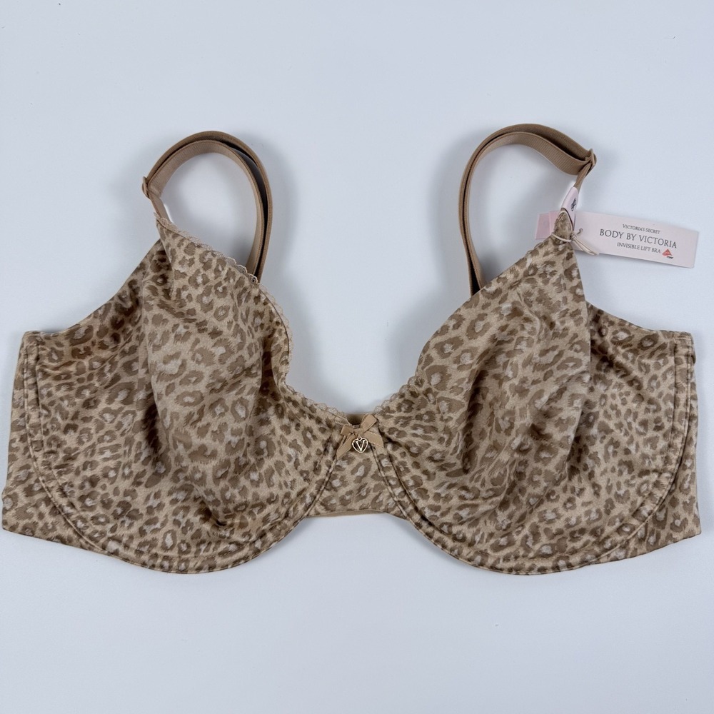 Victoria's Secret Body by Victoria Invisible Lift Unlined Demi Bra 36DDD Leopard